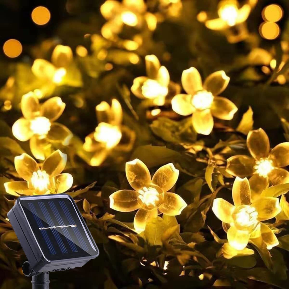 Iticdecor Solar Flower String Lights Outdoor Waterproof 50 Led Fairy Light Christmas Decorations For Garden Fence Patio Yard Christmas Tree  Home  Lawn  Wedding  Patio  Party Decoration (Warm White)