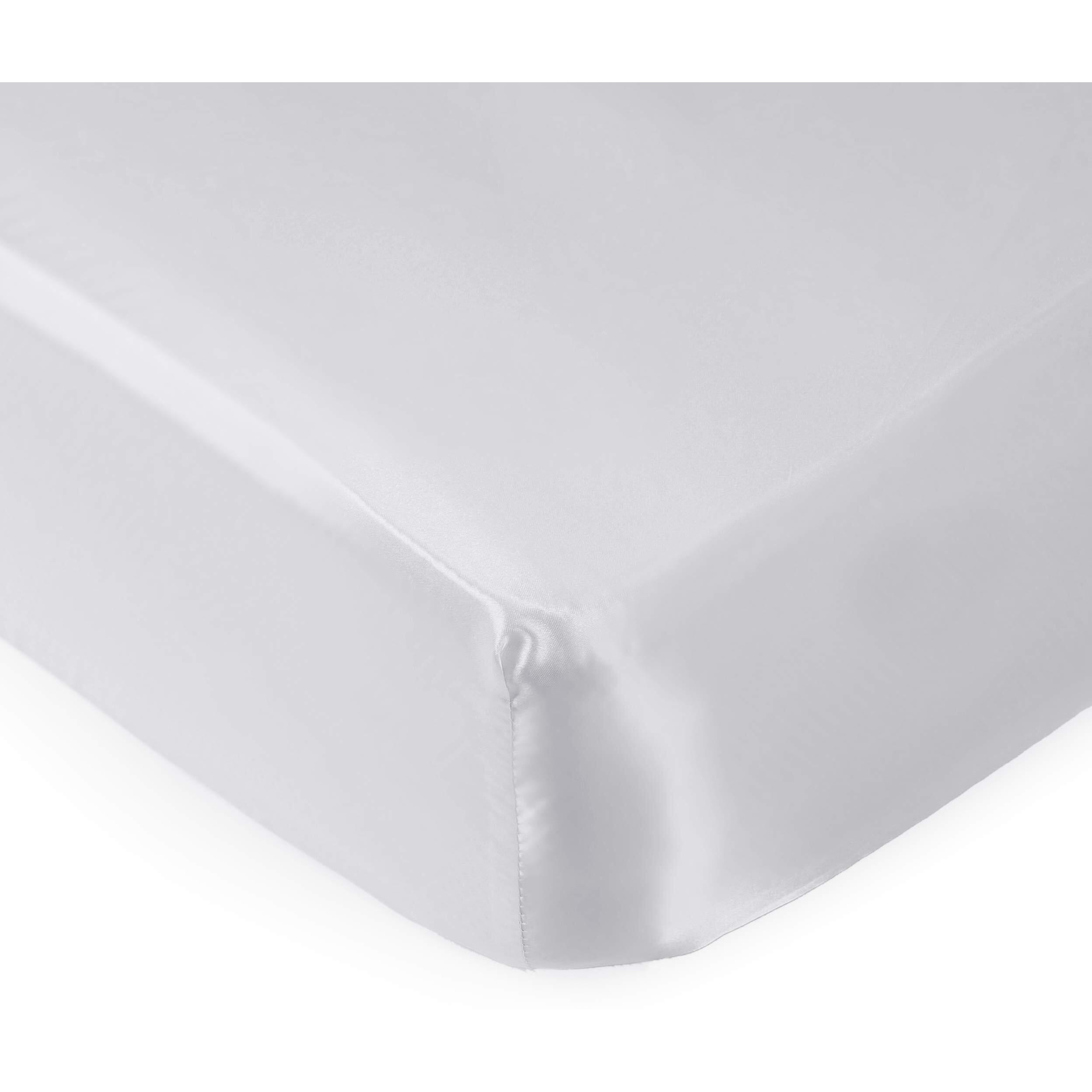 Pro Goleem Satin Soft Crib Sheet Great For Baby With Sensitive Hair Silky Baby Mattress Sheet White Unisex 52X28X8 Fitted Sheet