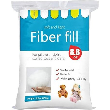 Butuze 250G/8.8Oz Polyfill Stuffing Fiber Fill  (2.1Oz-4.4Lb) White Premium Fiberfill Stuffing For Craft  High Resilience Crochet Stuffing  Stuffing For Stuffed Animals  Cotton Batting  Recyclable