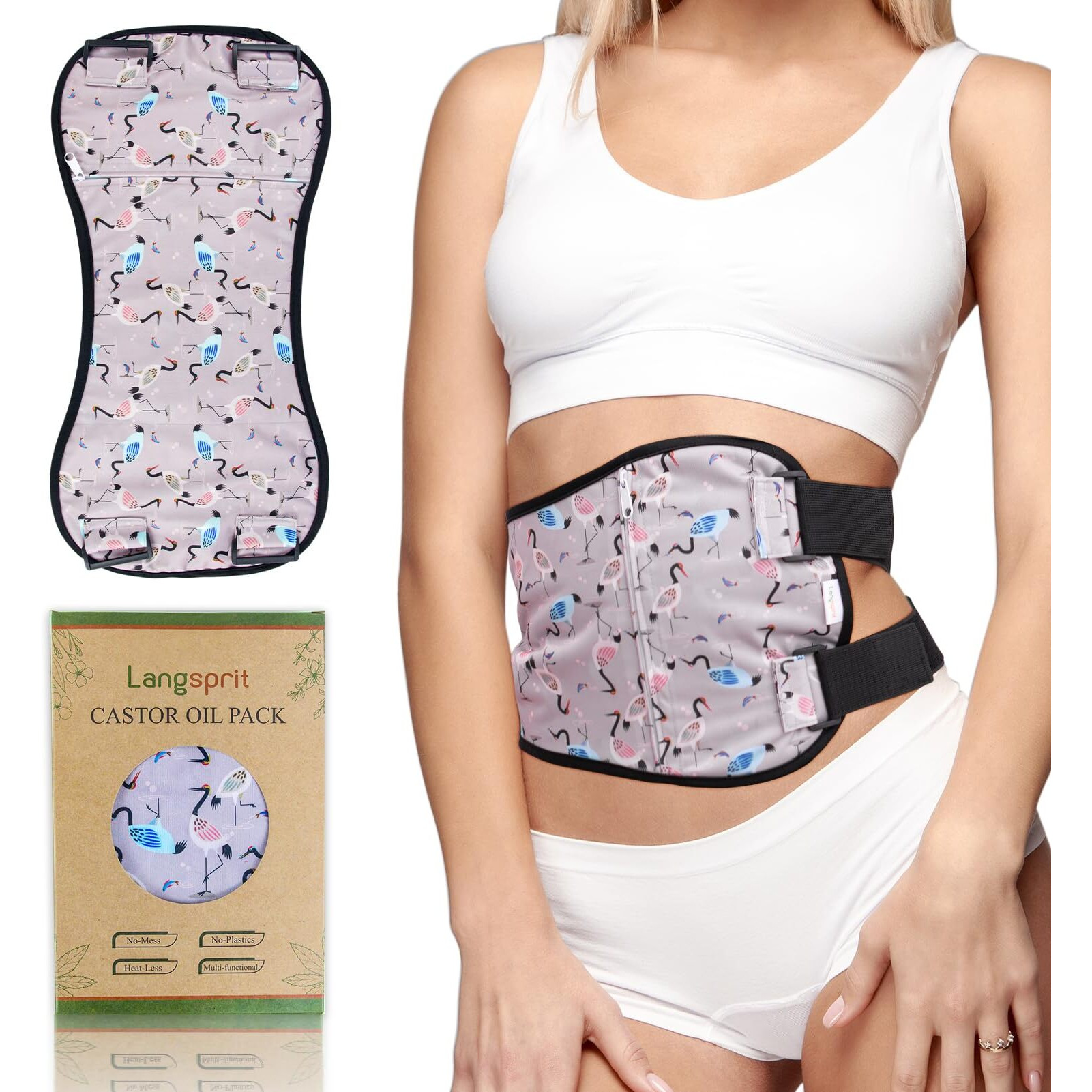 Langsprit Castor Oil Pack Castor Oil Pack Wrap  Organic Castor Oil Packs For Liver Detox  Inflammation  Reusable Castor Oil Pack Compress Castor Oil Packs Kit