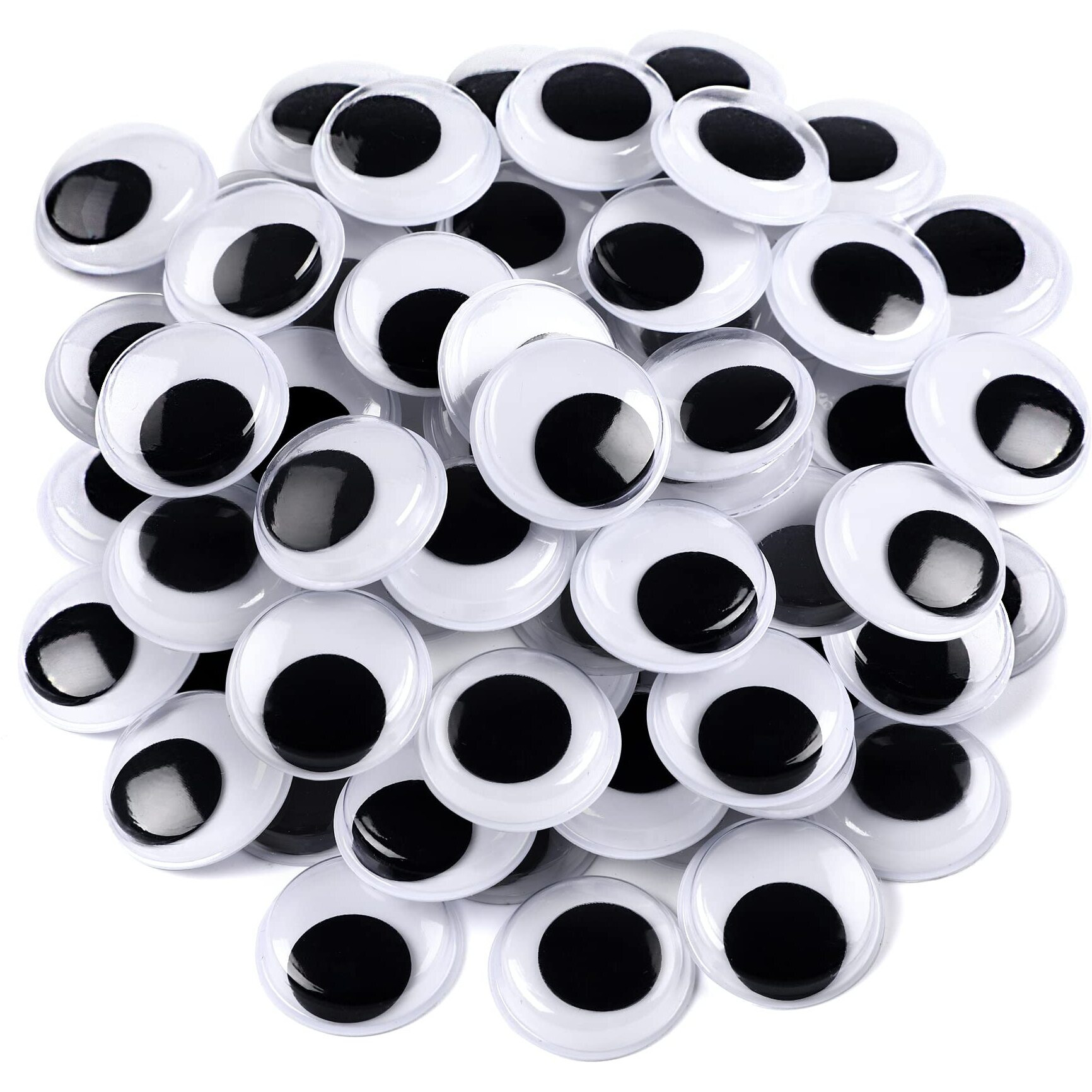 200 Pieces Wiggle Eyes  Febsnow Googly Eyes Self Adhesive Black White Plastic Googly Eyes Mixed Assorted Sizes Sticker Eyes For Diy Crafts Decoration(35Mm)