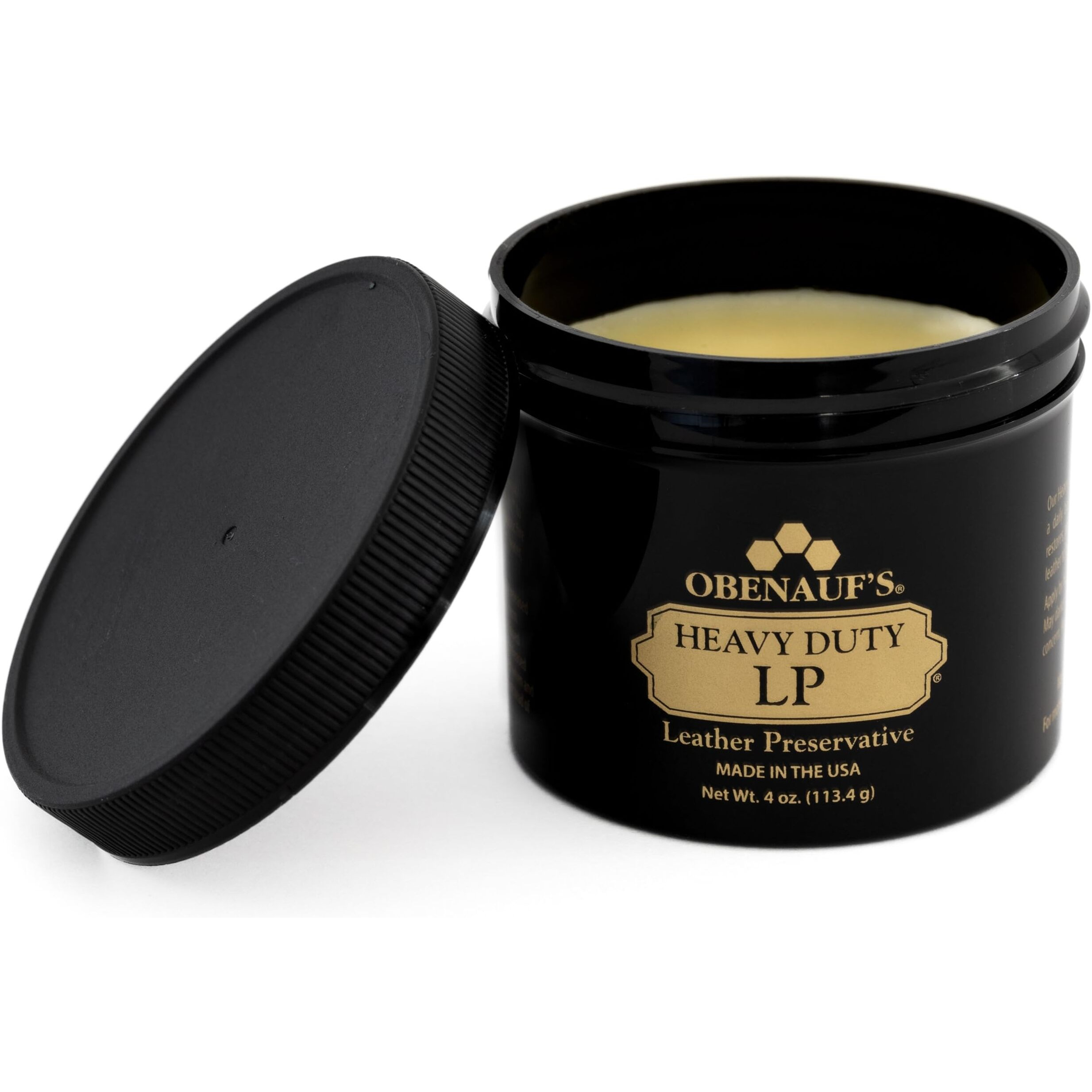 Obenauf's Heavy Duty Lp Leather Preservative (4Oz)- All Natural Beeswax Oil Conditioner- Rejuvenate Restore & Preserve Sunfaded Or Cracked Boots Jackets Saddles Car Auto Upholstery Furniture- Usa Made