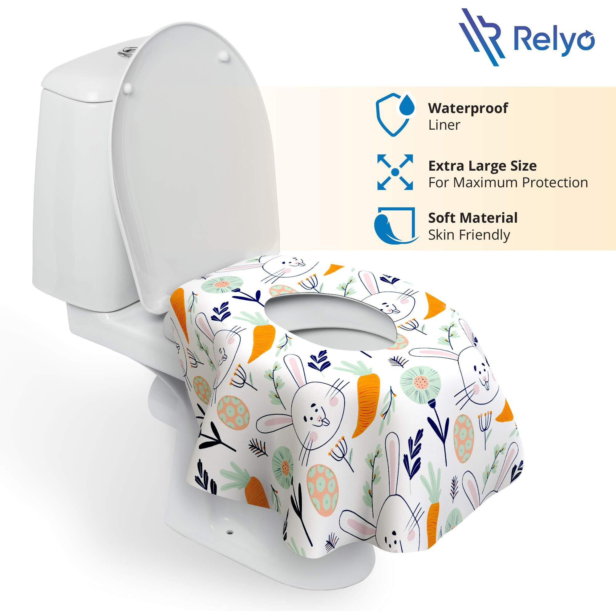 Toilet Seat Covers Disposable - 20 Pack - Waterproof  Ideal For Kids And Adults - Extra Large  Individually Wrapped For Travel  Toddlers Potty Training In Public Restrooms (Easter Bunny  20)