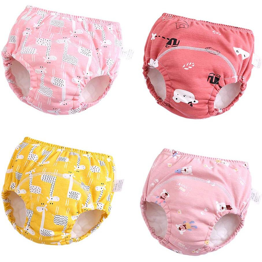 U0U Baby Girls'4 Pack Cotton Training Pants Toddler Potty Training Underwear For Boys And Girls Pink 4T