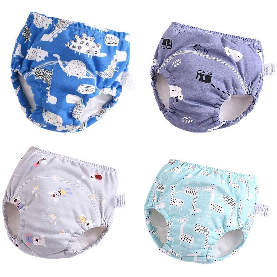 U0U Baby Boys 4 Pack Cotton Training Pants Toddler Potty Training Underwear For Boys Dinosaur Blue 3T