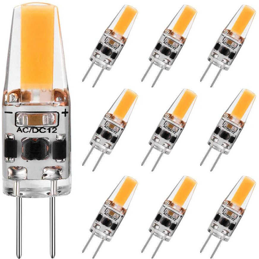 G4 Led Bulb 2W Equivalent To 20W T3 Jc Type Bi-Pin G4 Base Halogen Bulb  Ac/Dc 12V Warm White 3000K G4 Bulb For Under Cabinet Light  Ceiling Lights  Rv  Boats  Outdoor Landscape Lighting (10 Pack)