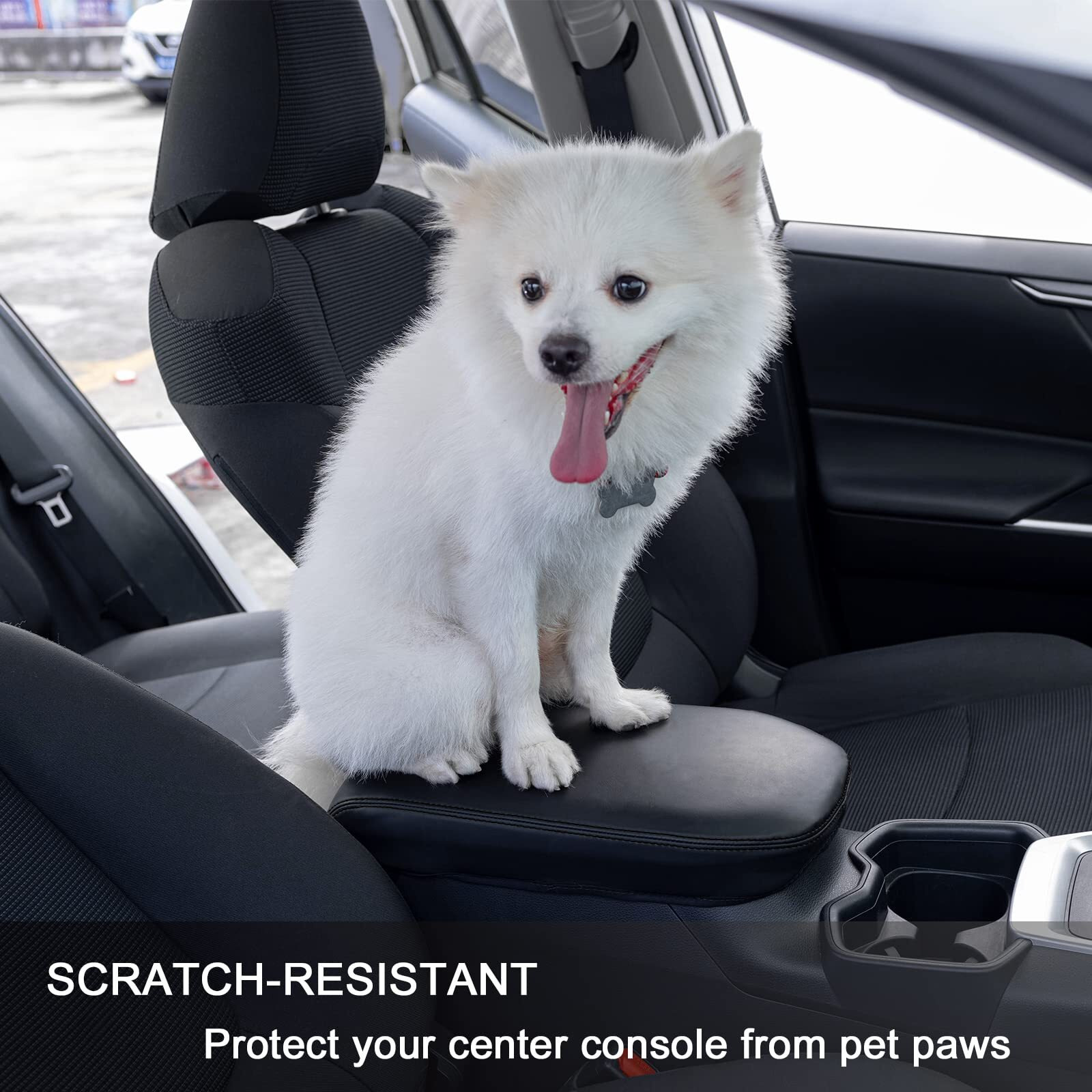 Jdmcar Center Console Armrest Cover For 2025 Toyota Rav4 Accessories 2024 2023 2022 2021 2020 2019 Leather Middle Console Lid Cover Pad Protector Elbow Arm Rest Covering Car-(Black)