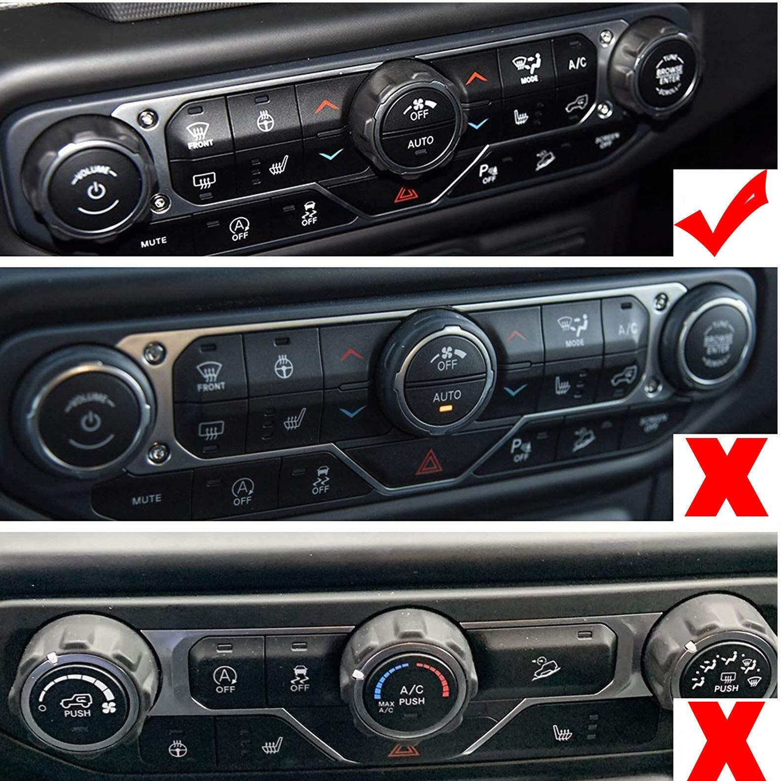 Voodonala Air Conditioner Headlight Center Consoles Switch Knob Cover Trim For 2018-2025+ Jeep Wrangler Jl Jlu Gladiator Jt 4Xe Interior Accessories  Red Aluminum Alloy 4Pcs