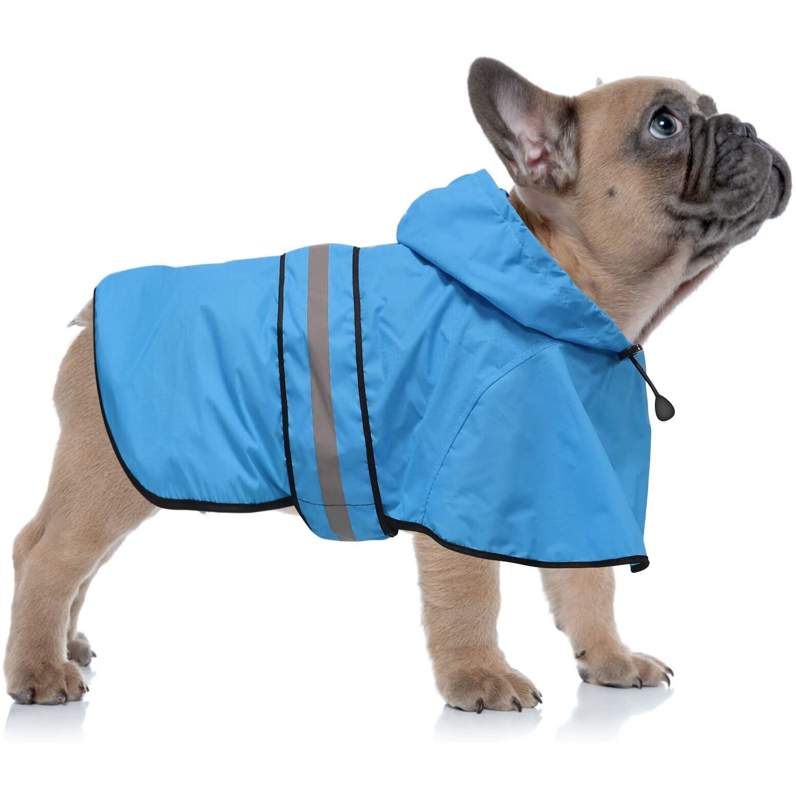 Ezierfy Waterproof Reflective Dog Rain Coat - Adjustable Puppy Rain Jacket Poncho  Lightweight Dog Hooded Pet Raincoat For Small To X- Large Dogs And Puppies (Blue  Medium)