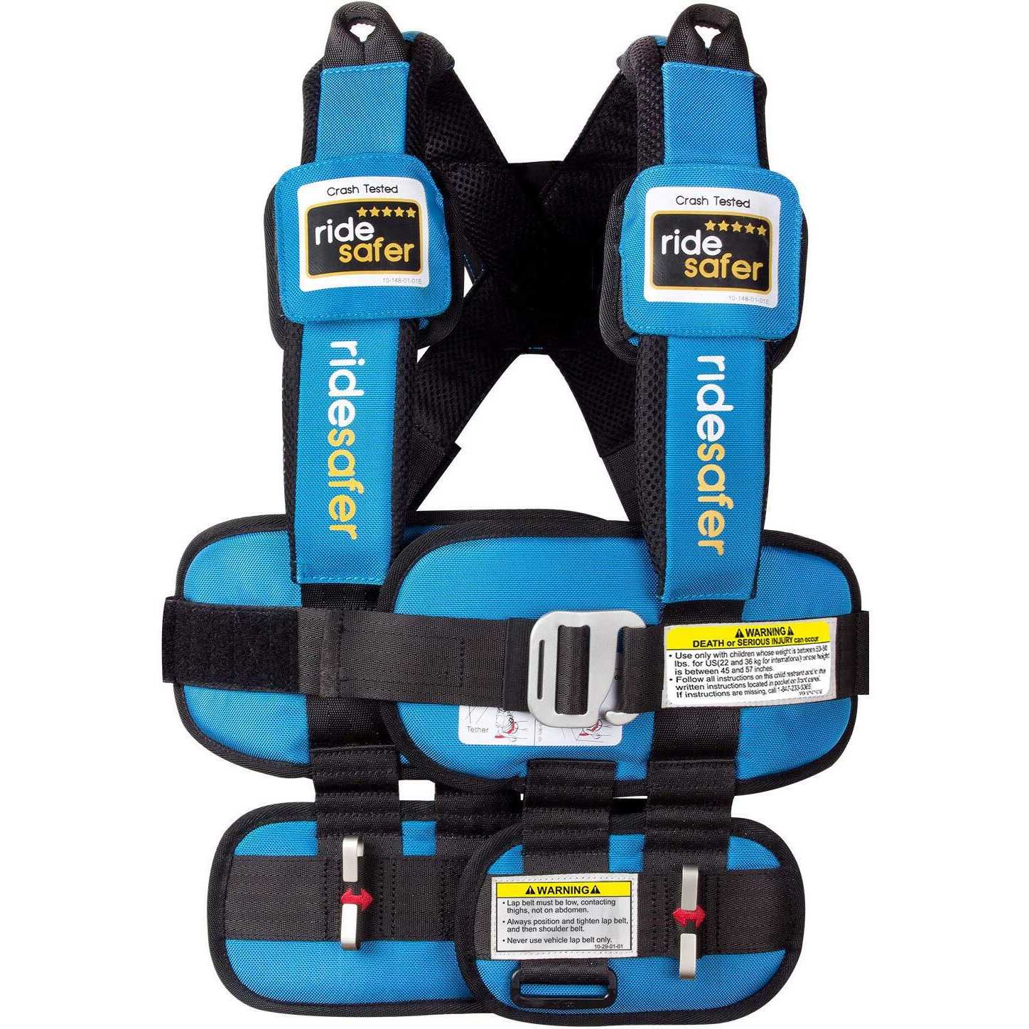 Ride Safer Travel Vest With Zipped Backpack-Wearable  Lightweight  Compact  And Portable Car Seat. Perfect For Everyday Use Or Rideshare  Travel  And Taxi/Uber/Lyft/Rental Car. (Large/Blue)