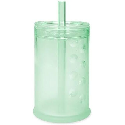 Olababy Clear View Silicone Training Cup With Straw Lid | Toddler Sippy Trainer 12Mo+ | Unbreakable Water Drinking Cups For Kids 2Yr+ | Baby Led Weaning & Feeding Supplies (Mint  9 Oz)