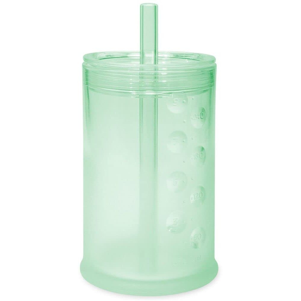 Olababy Clear View Silicone Training Cup With Straw Lid | Toddler Sippy Trainer 12Mo+ | Unbreakable Water Drinking Cups For Kids 2Yr+ | Baby Led Weaning & Feeding Supplies (Mint  9 Oz)