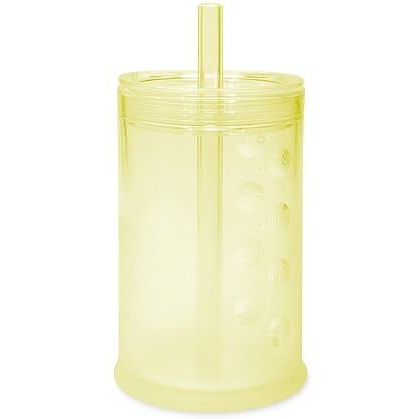 Olababy Clear View Silicone Training Cup With Straw Lid | Toddler Sippy Trainer 12Mo+ | Unbreakable Water Drinking Cups For Kids 2Yr+ | Baby Led Weaning & Feeding Supplies (Lemon  9 Oz)