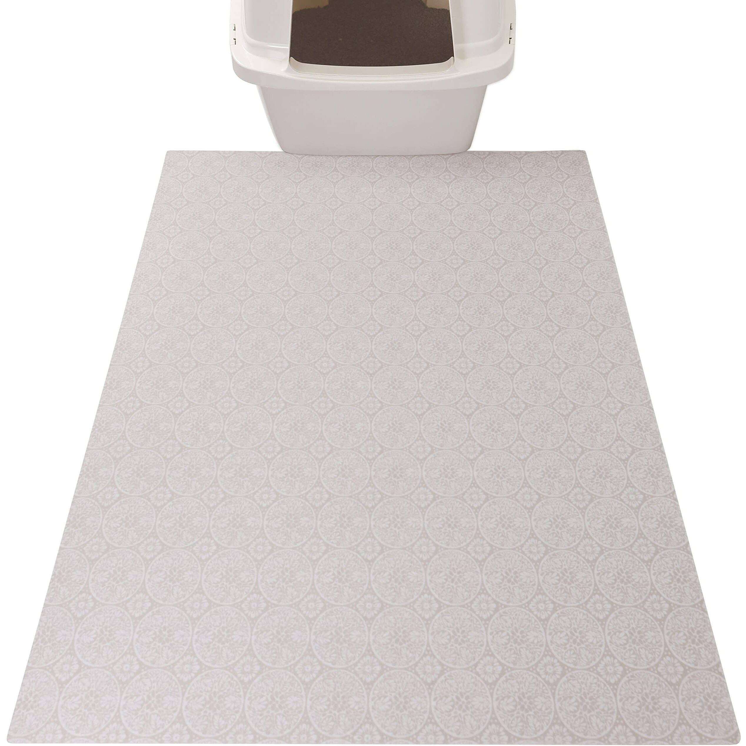 Drymate Original Cat Litter Mat  Contains Mess From Box For Cleaner Floors  Urine-Proof  Soft On Kitty Paws -Absorbent/Waterproof- Machine Washable  Durable (Usa Made) (29X36)(Tan Global)