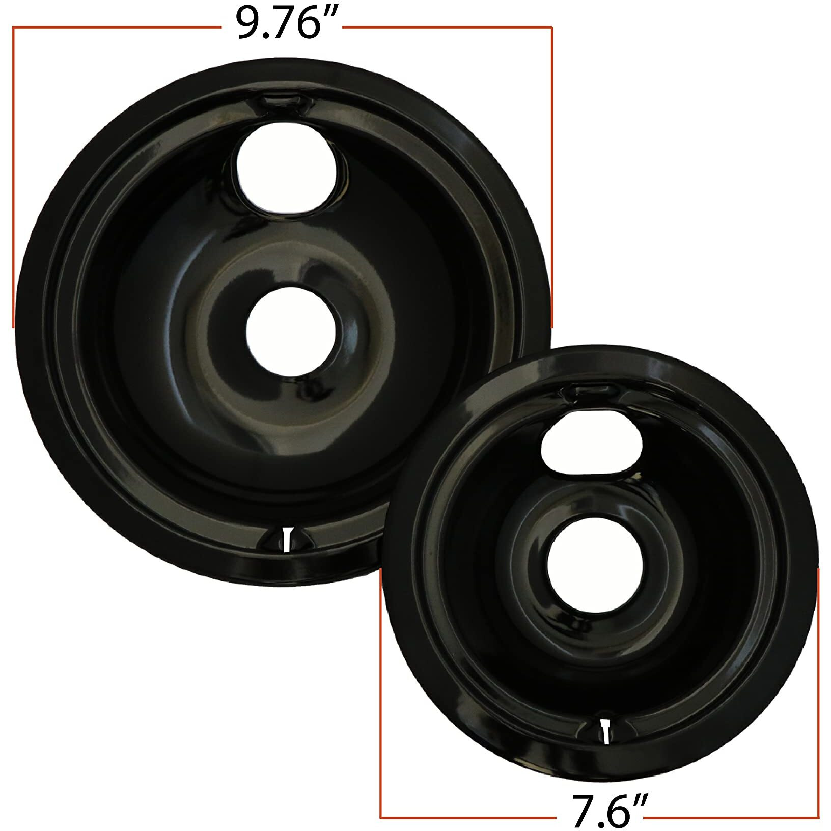 Kitchen Basics 101 Wb31M20 And Wb31M19 Replacement Range Cooktop Porcelain Drip Pans For Ge - Includes 2 6-Inch And 2 8-Inch Pans  4 Pack