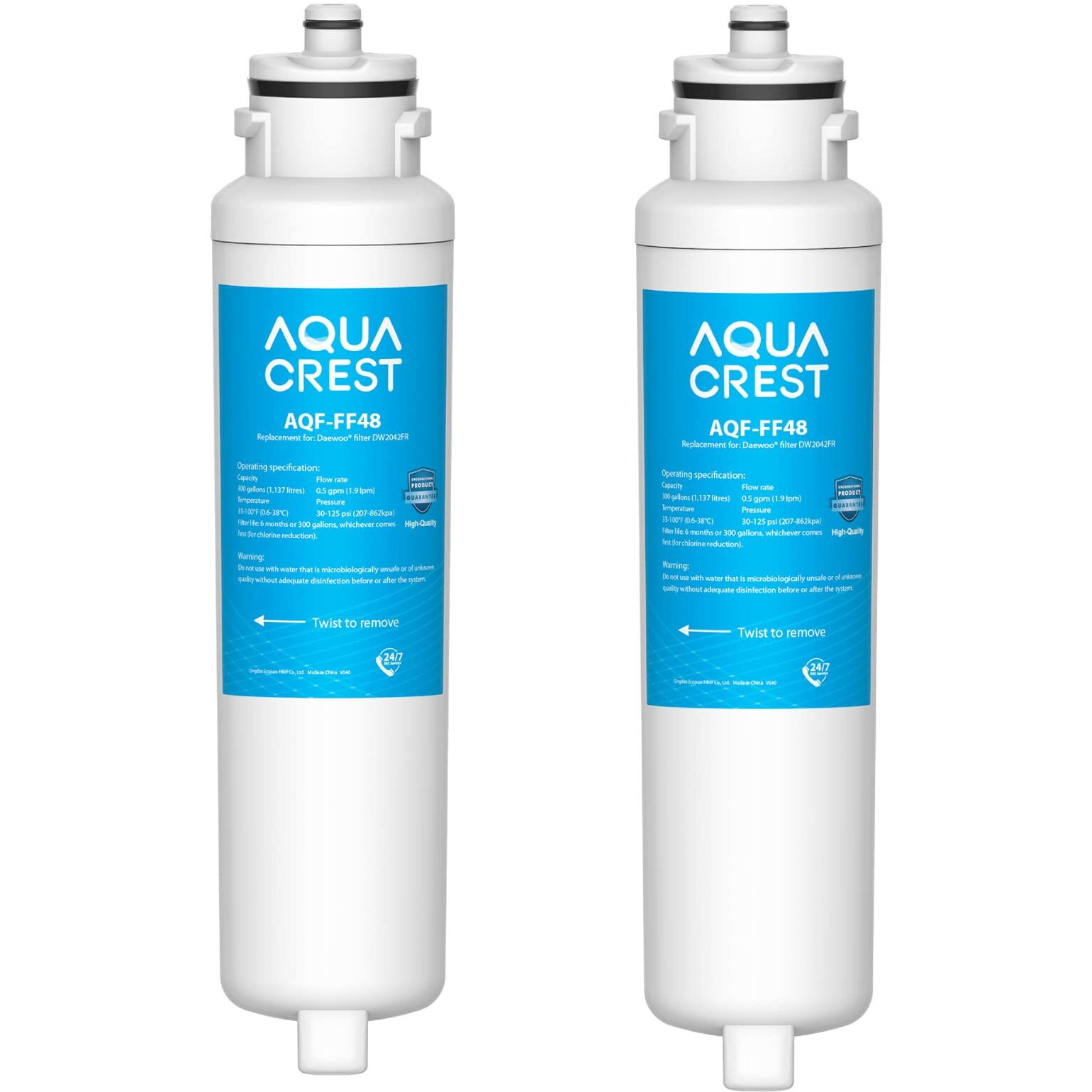 Aqua Crest Dw2042Fr-09 Refrigerator Water Filter  Replacement For Daewoo Dw2042Fr  Kenmore 46-9130  Dw2042Fr-09  Aqua Crystal Dw2042F-09  Frn-Y22D2V  Frn-Y22D2W  2 Pack