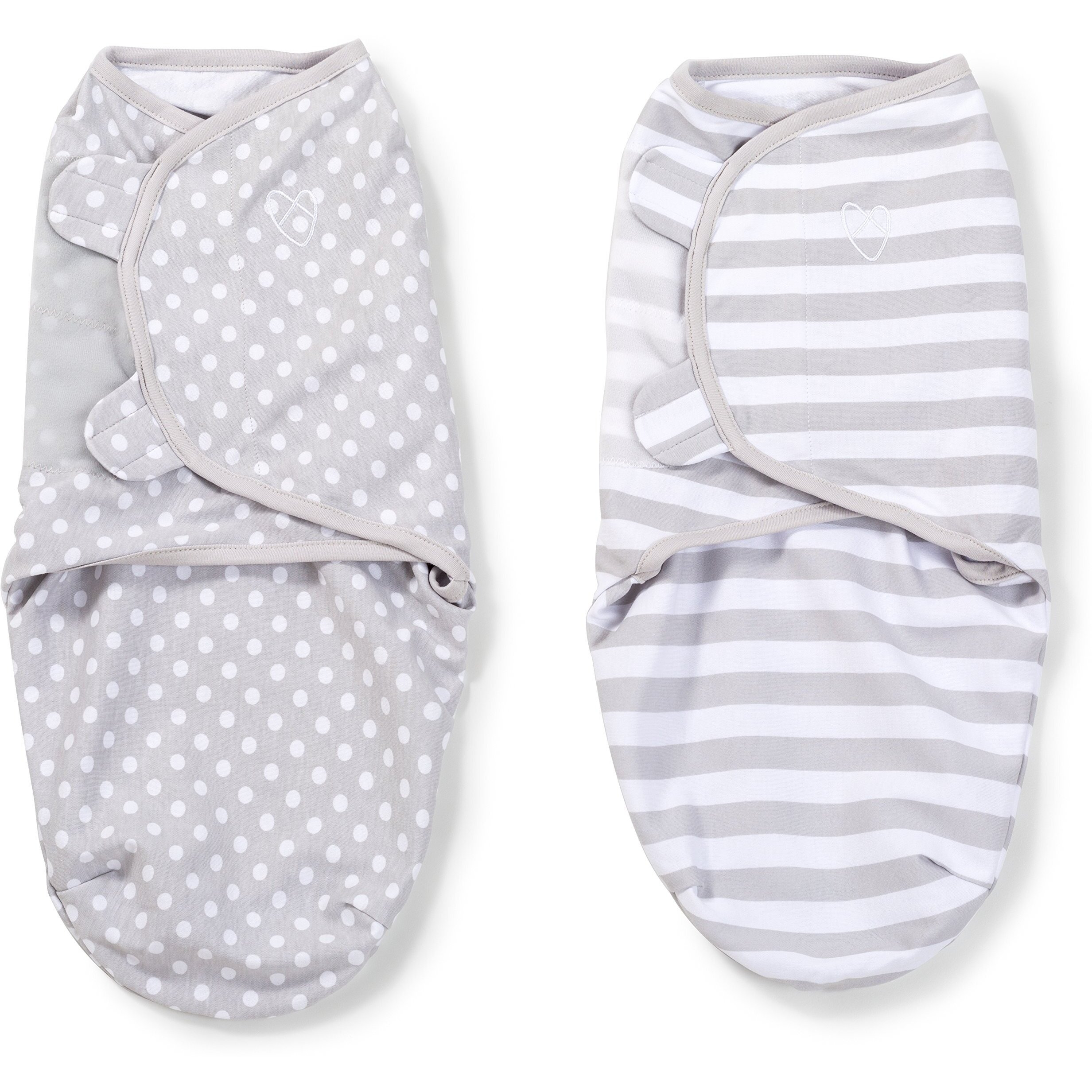 Swaddleme Original Swaddle - Size Small  0-3 Months  2-Pack (Grey Dot Stripe)