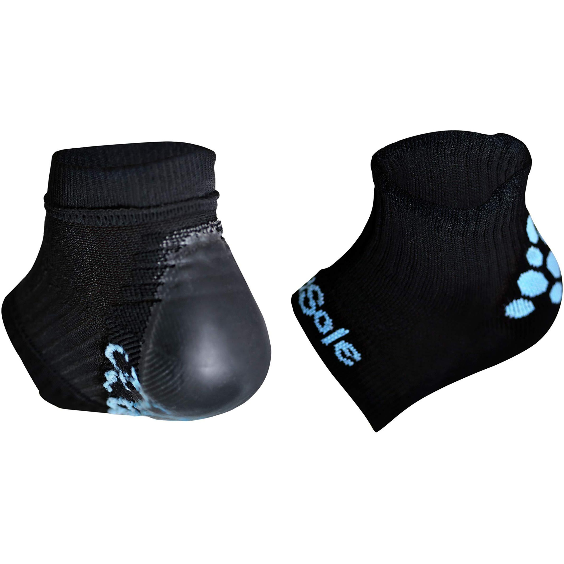 Kidsole Rx Gel Sports Sock For Kids With Heel Sensitivity From Severs Disease  Plantar Fasciitis (Teen Size 7.5-9  Black)