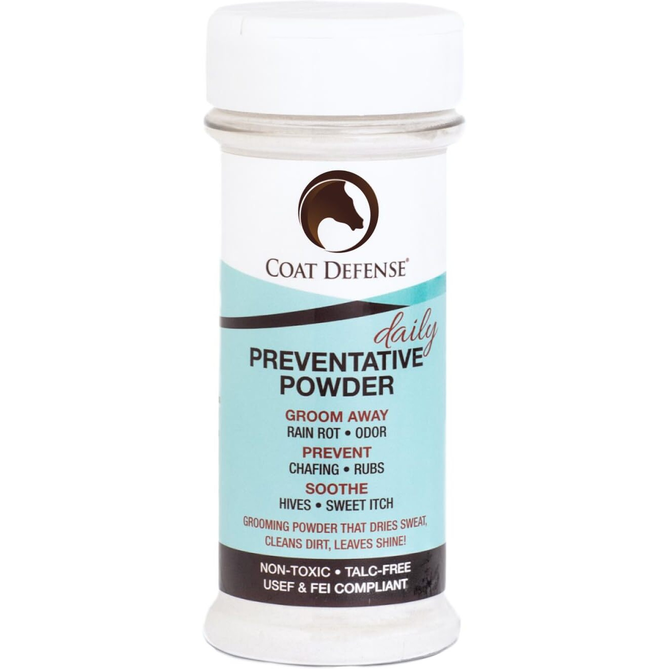 Coat Defense Daily Preventative Powder For Horses - Safe & Effective Equine Sweet Itch  Skin Funk  Scratches  & Rain Rot Treatment - Dry Shampoo For Horses  8 Oz Formula With All Natural Ingredients