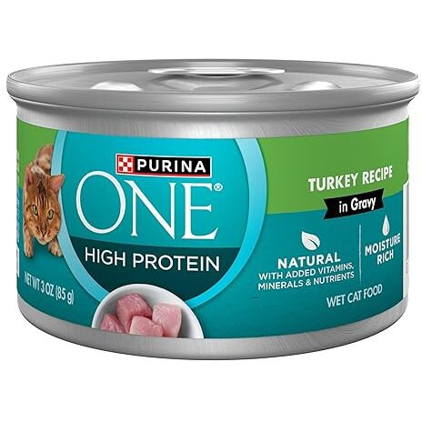 Purina One Natural  High Protein Cat Food  Turkey Recipe In Gravy - (Pack Of 24) 3 Oz. Pull-Top Cans
