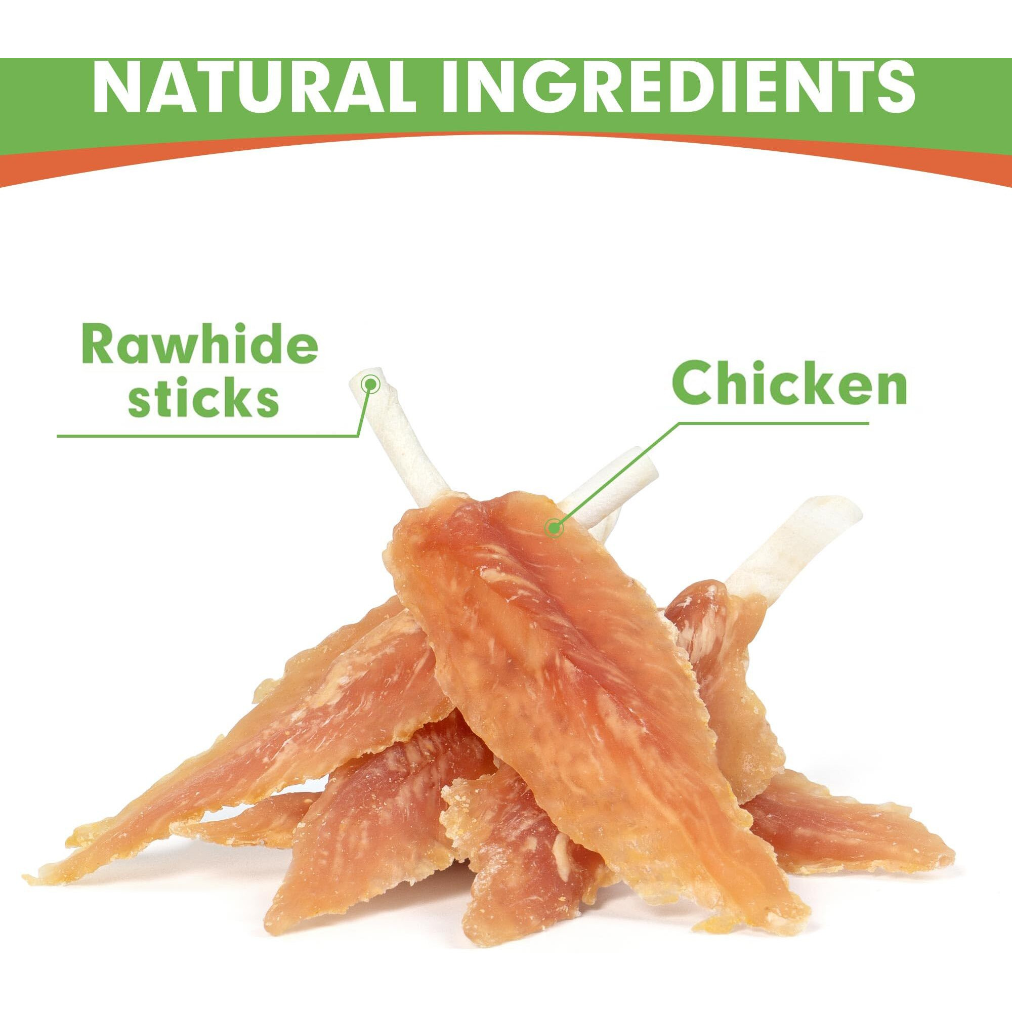 Mon2Sun Dog Rawhide Twist 4-4.5 Inch Chicken Wrapped Rawhide Sticks For Puppy And Small Dogs  Promotes Dental Health Treats (18.34 Ounce -Pack Of 1)