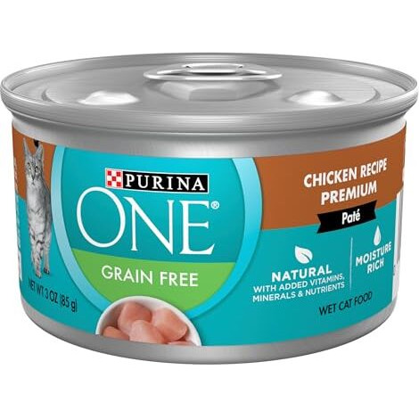 Purina One Natural  Grain Free Wet Cat Food Pate  Chicken Recipe - (Pack Of 24) 3 Oz. Pull-Top Cans