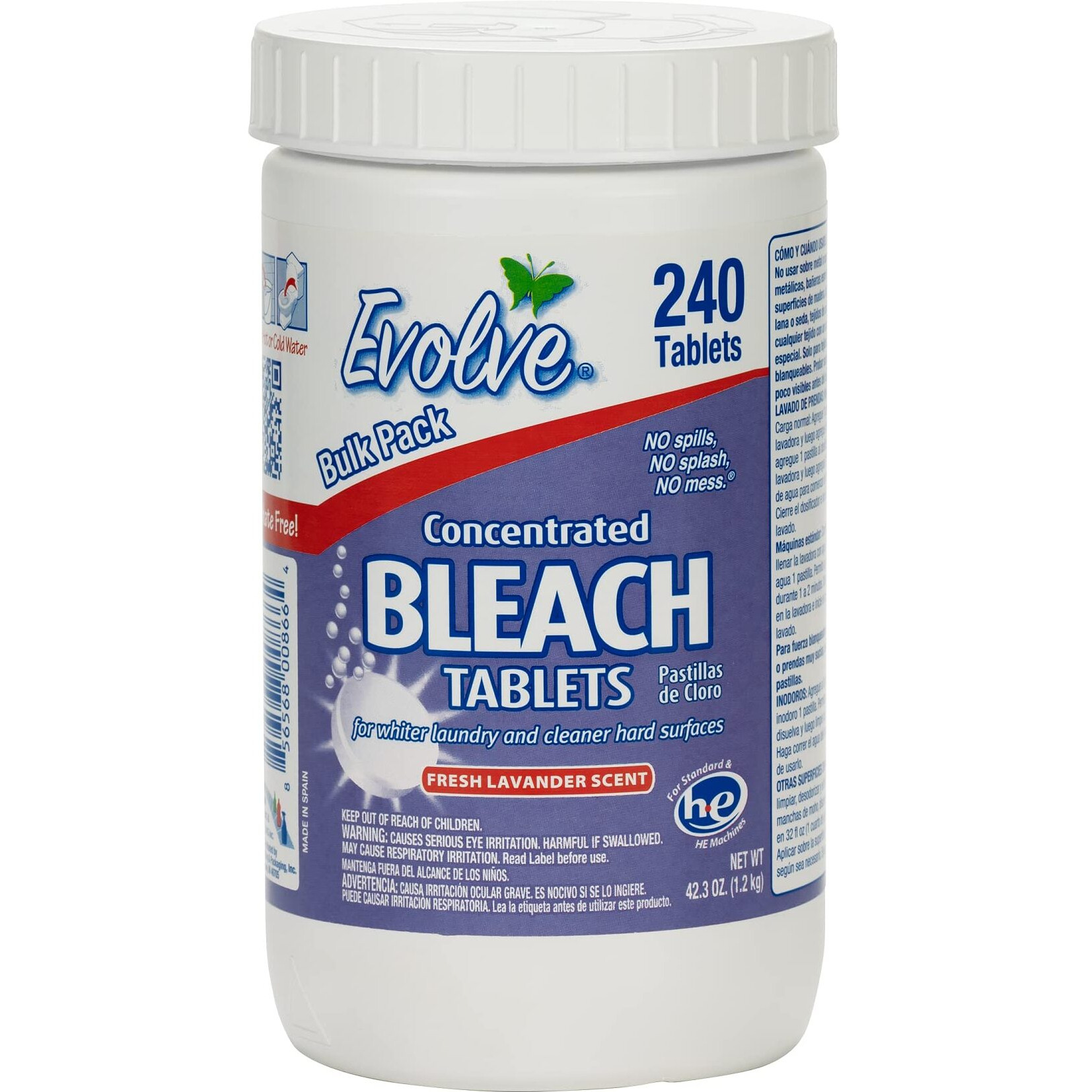 Evolve Concentrated Bleach Tablet Bulk Size 240 Tablets 1 Pack Fresh Lavender