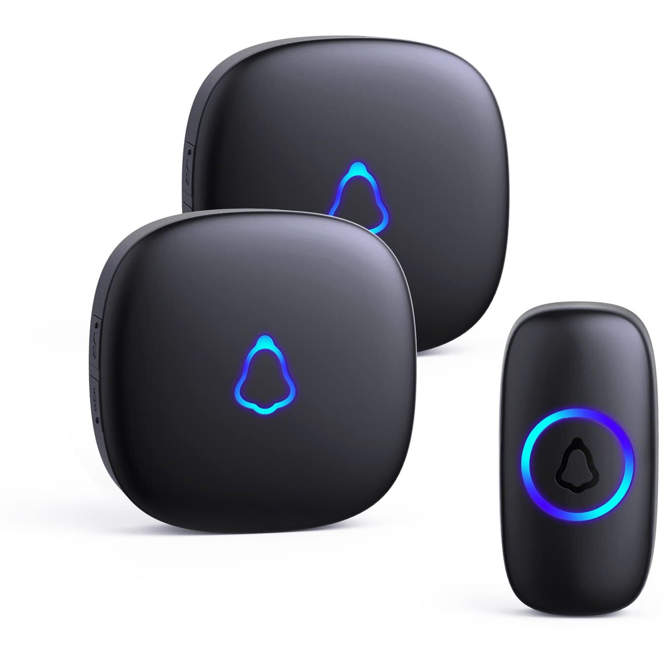 Secrui Doorbell  Wireless Doorbell With 2 Receivers Easy Installation  Adjustable Volume  58 Chimes  Colorful Led  1000Ft Range  M520+F55  Black