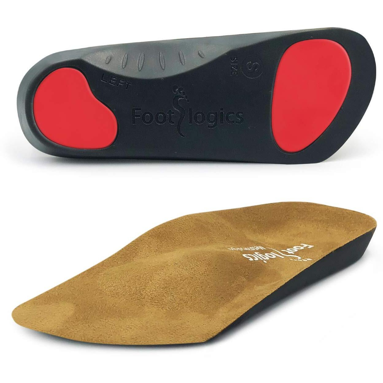 Footlogics 3/4 Length Orthotic Shoe Insoles With Built-In Raise For Ball Of Foot Pain  Mortons Neuroma  Flat Feet - Metatarsalgia (S (Men's 6-7.5  Women's 7.5-9))