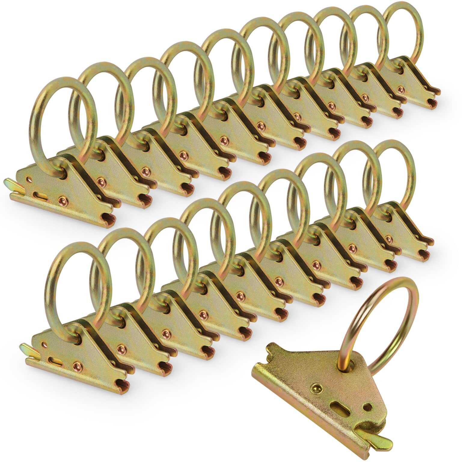 Eapele 20Pcs Steel E-Track O Ring Tie-Down Anchors  Secure Cargo In Enclosed/Flatbed Trailers  Trucks  Load Limit Of 1500Lb