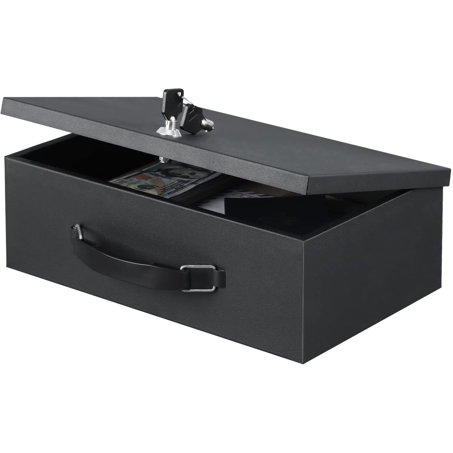 Xydled Fire Resistant Safe Fire Safe Box With Key Lock For Home Office Security Storage For Valuables Documents 12.8 X 8.5 X 4.5 Inch Black