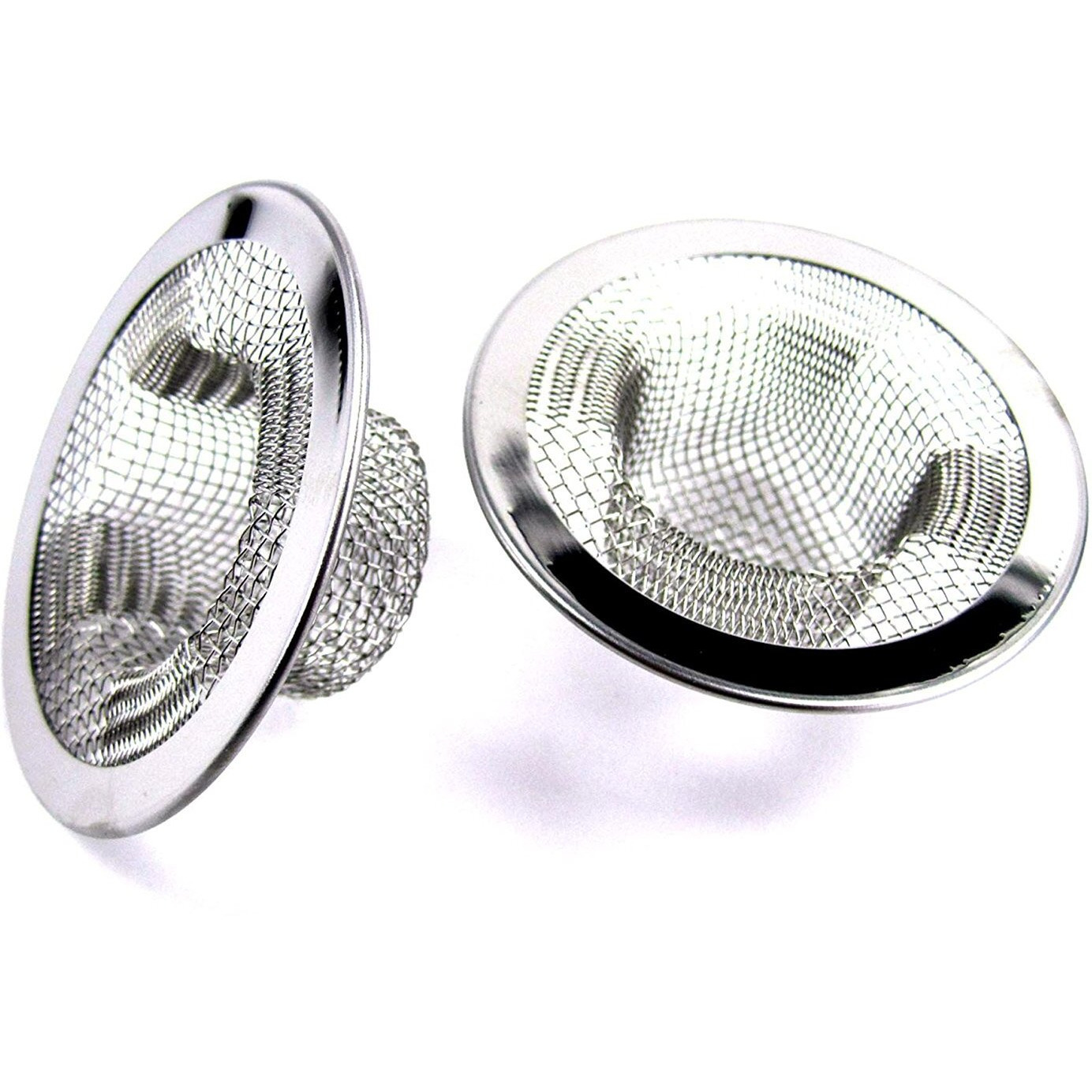 Iafand 2Pcs Metal Sink Strainer Bathtub Drain Hole Hair Catcher Drain Hole Filter Trap