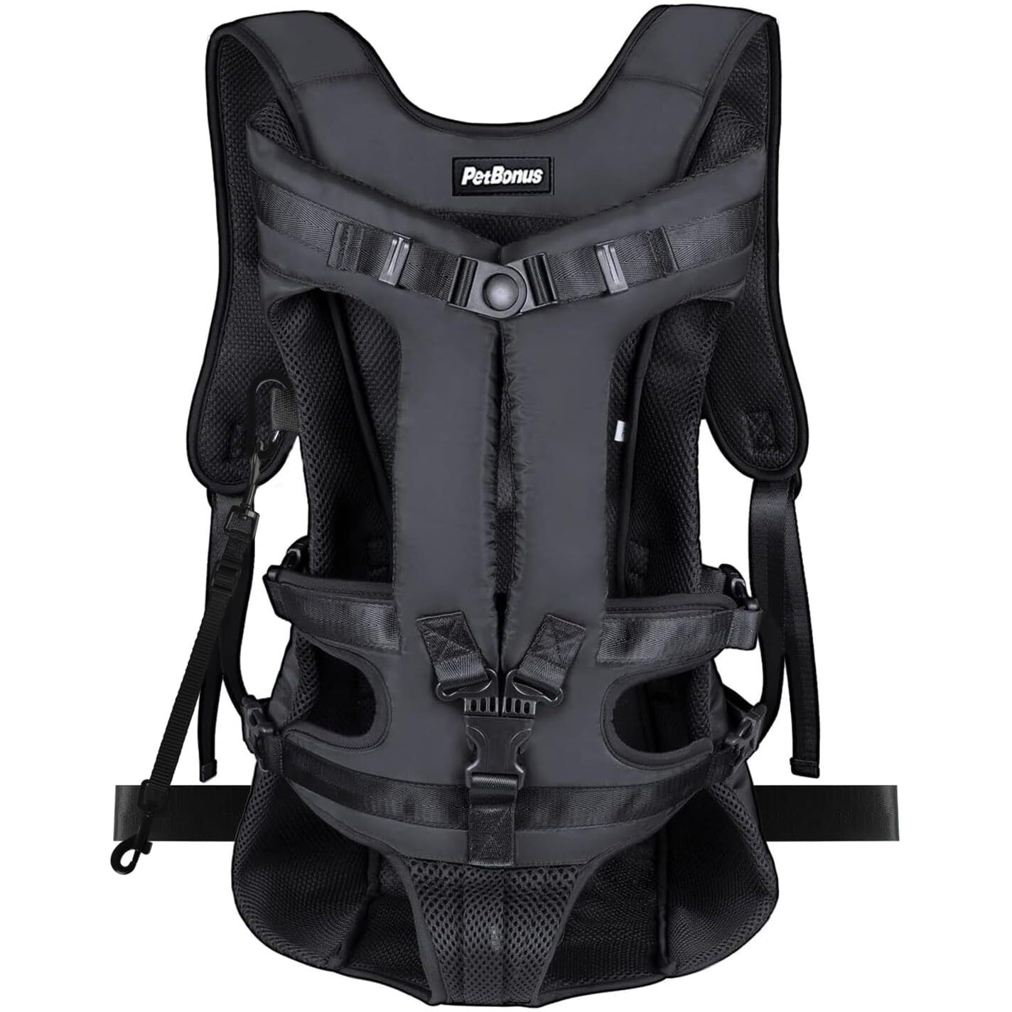 Petbonus Pet Front Dog Carrier Backpacks  Adjustable Dog Backpack Carrier  Legs Out Easy-Fit Dog Chest Carrier For Medium Small Dogs  Hands Free Dog Front Carrier For Hiking  Cycling (Black  Xl)