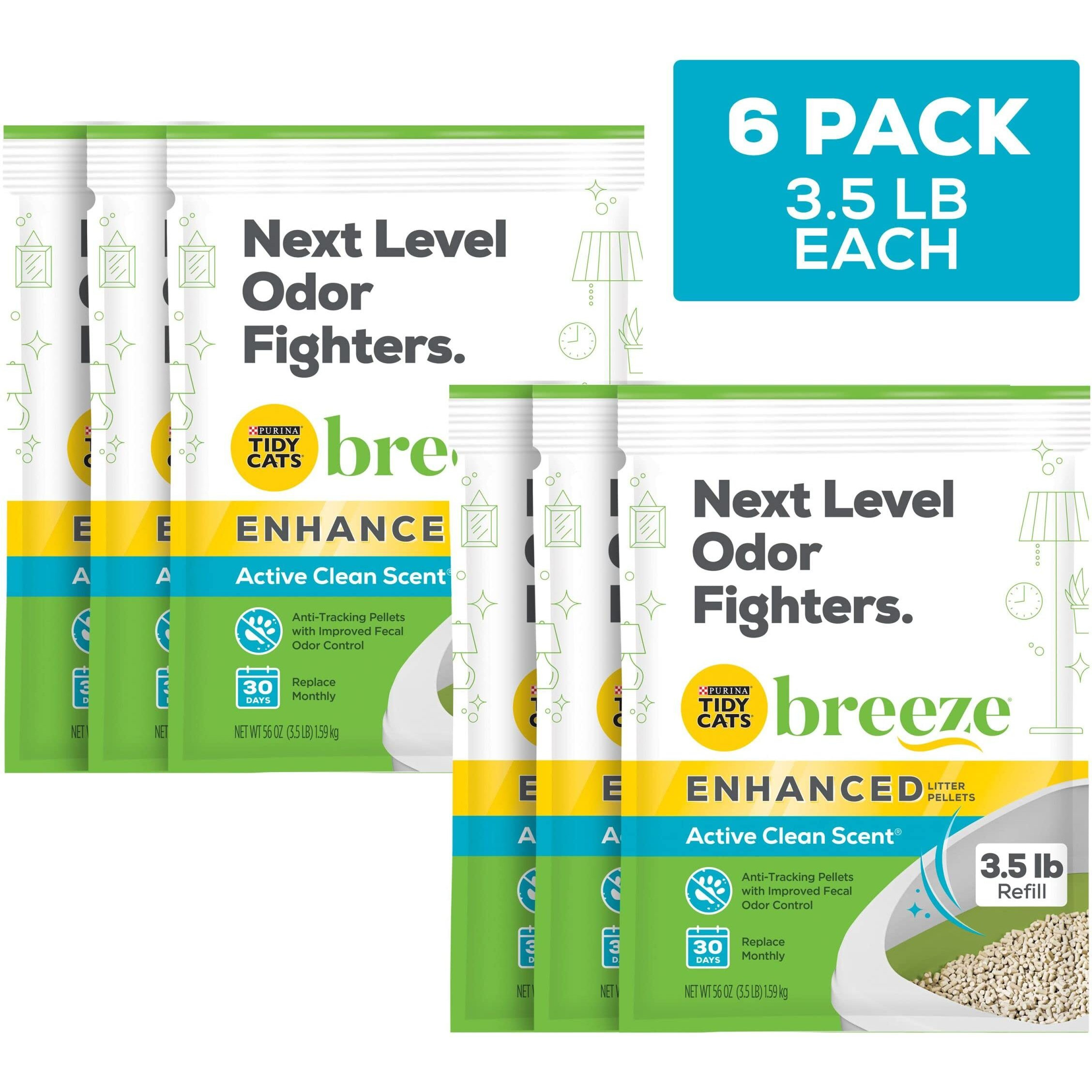 Purina Tidy Cats Scented Litter Pellets  Breeze Enhanced Refill Litter Pellets In Recyclable Box - (6) 3.5 Lb. Bags