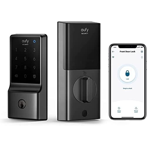 Eufy Security C210 Smart Lock  5-In-1 Keyless Entry Door Lock  Built-In Wifi Deadbolt  Smart Door Lock  No Bridge Required  Easy Installation  Touchscreen Keypad  App Remote Control  Bhma Certified