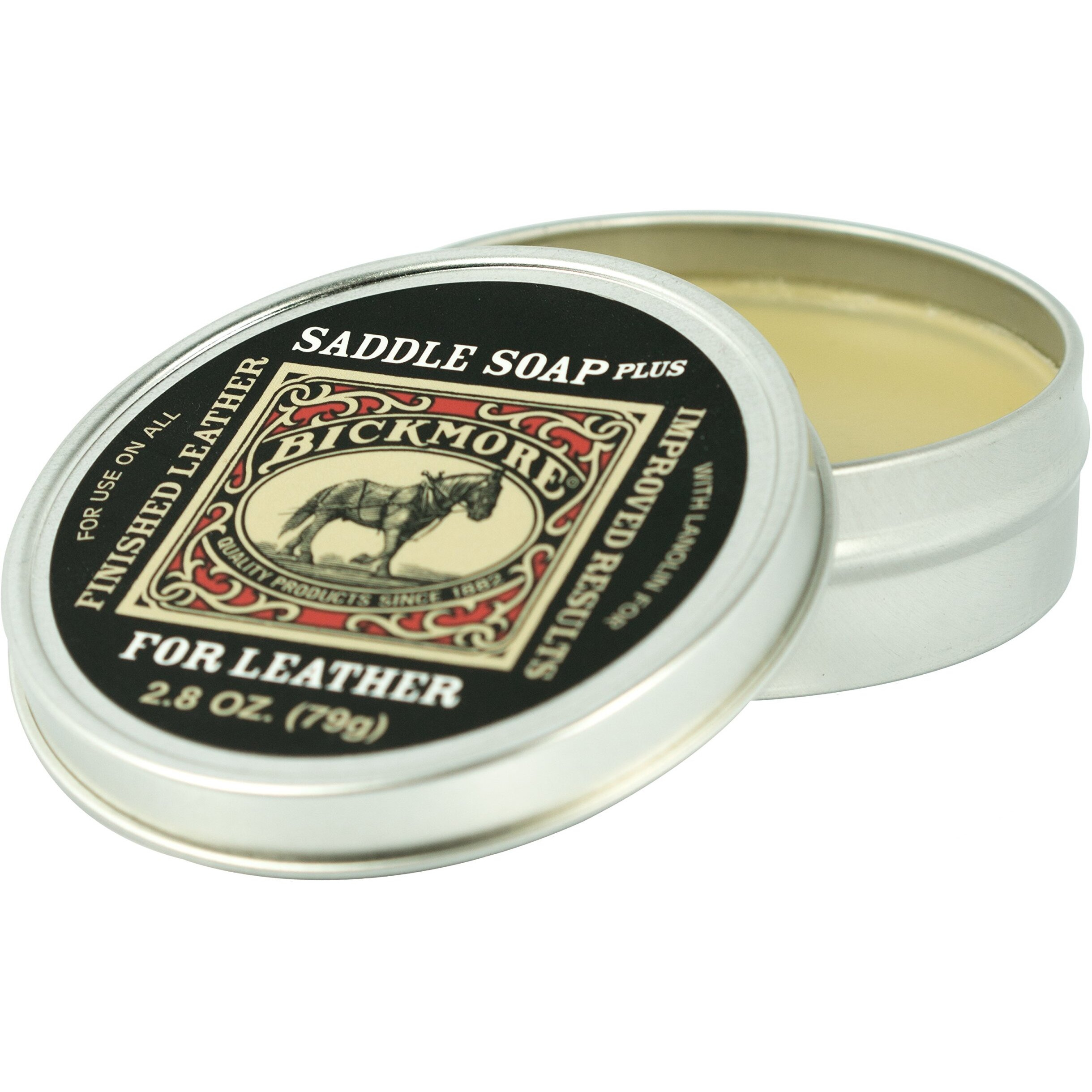 Bickmore Saddle Soap Plus - 2.8Oz - Leather Cleaner & Conditioner With Lanolin - Restorer  Moisturizer  And Protector