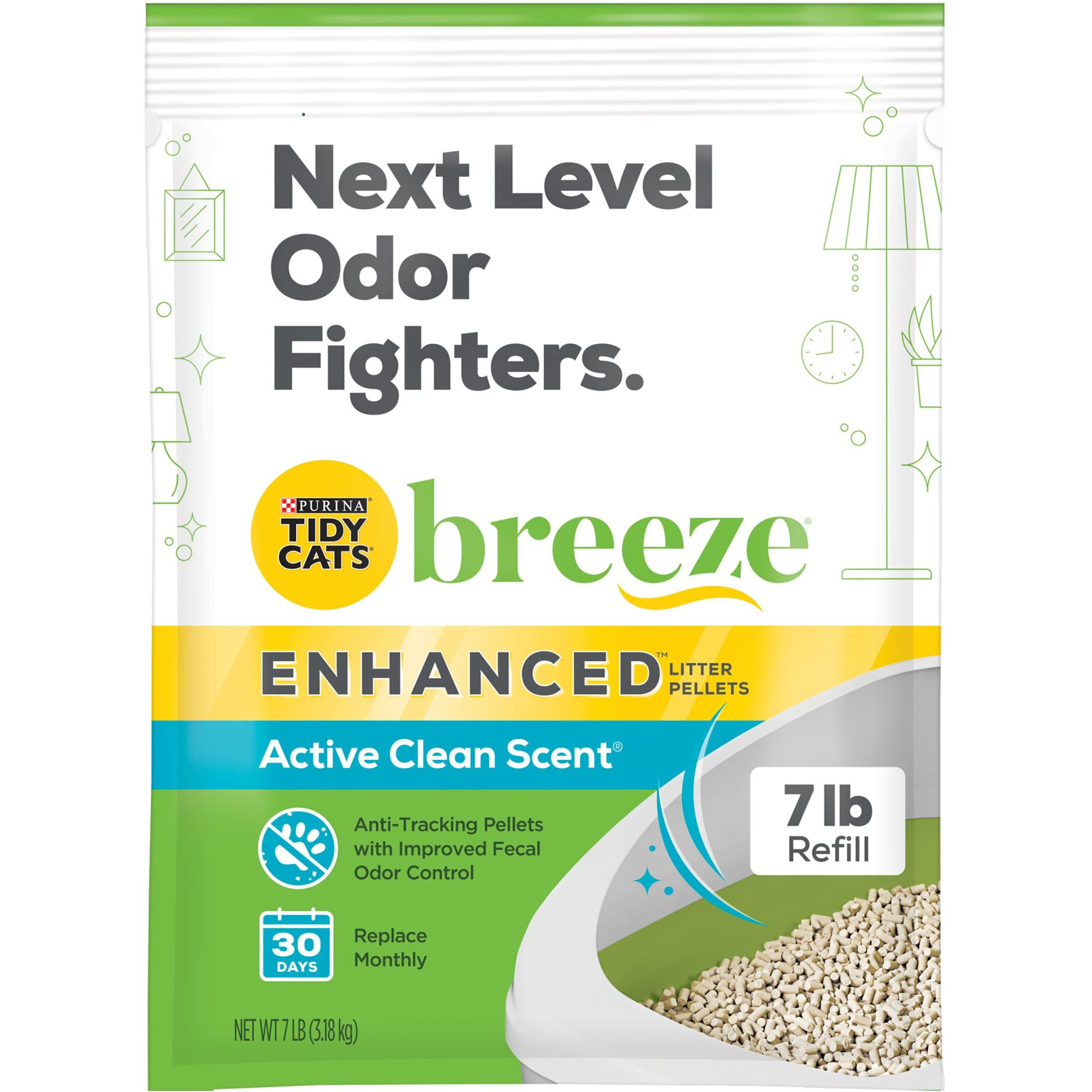 Purina Tidy Cats Scented Litter Pellets  Breeze Enhanced Refill Litter Pellets In Recyclable Box - (4) 7 Lb. Bags