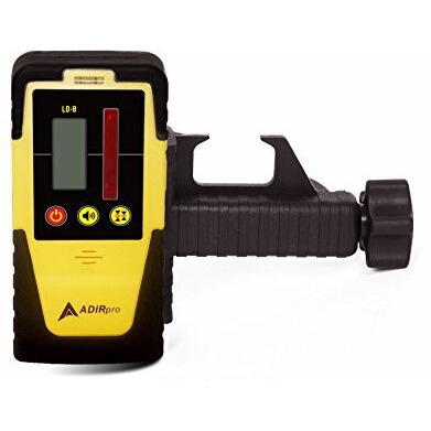 Adirpro Universal Rotary Laser Detector (Ld-8) - Digital Rotary Laser Receiver With Dual Display And Built-In Bubble Level  Compatible With All Red Rotary Lasers - Rod Clamp Included