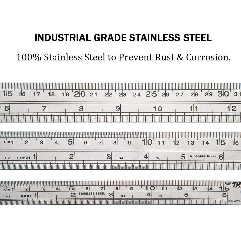 Ruler Metal Straight Edge Ruler Stainless Steel Ruler 6 Inch 12 Inch 16 Inch Ruler Set Rulers Bulk Set Of 3