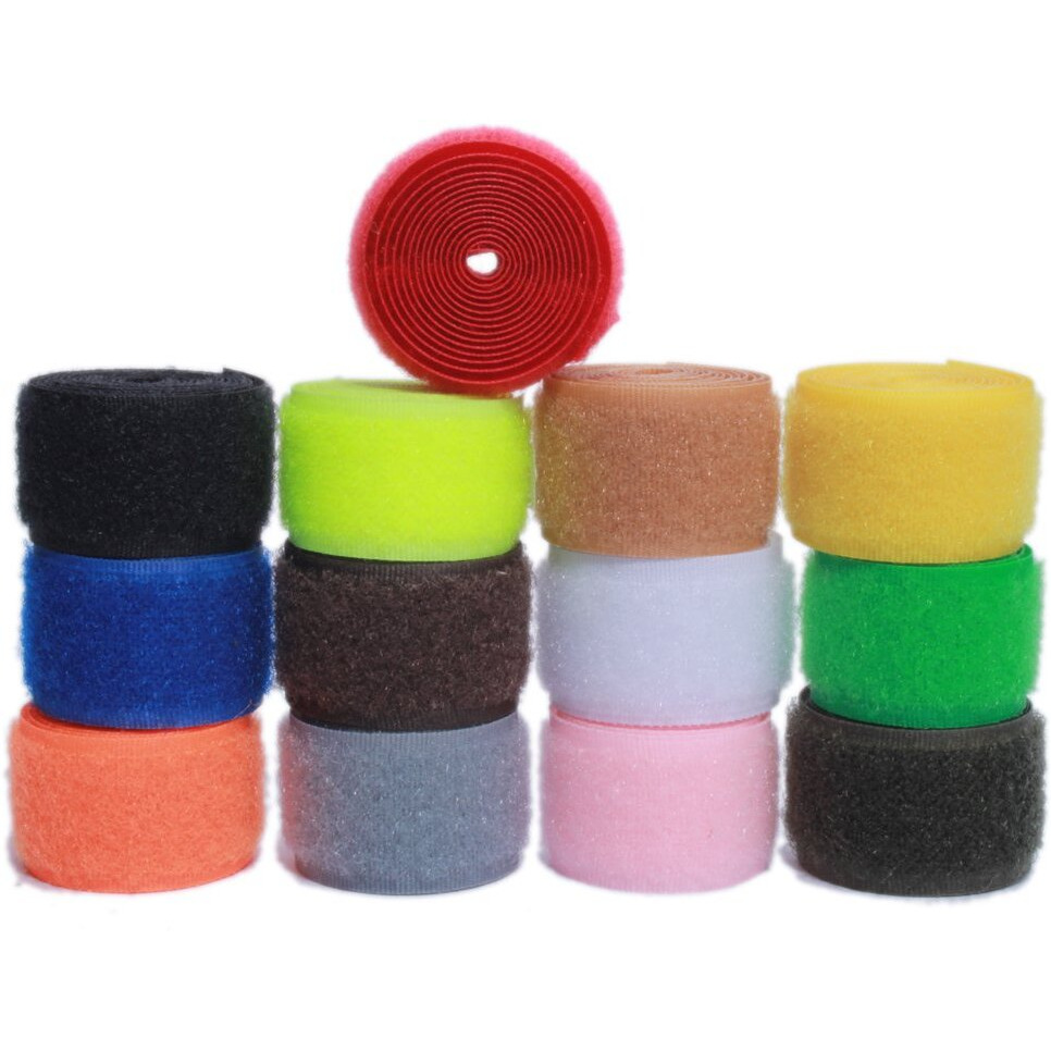 Sew On Hook And Loop Nylon Fabric Magic Fastener Tape By The Yard With Non-Adhesive For Diy Craft Supplies (1 Inch Wide  Pack Of 13 Colors  2 Yards Of Each Color  1 Yard Hook + 1 Yard Loop)
