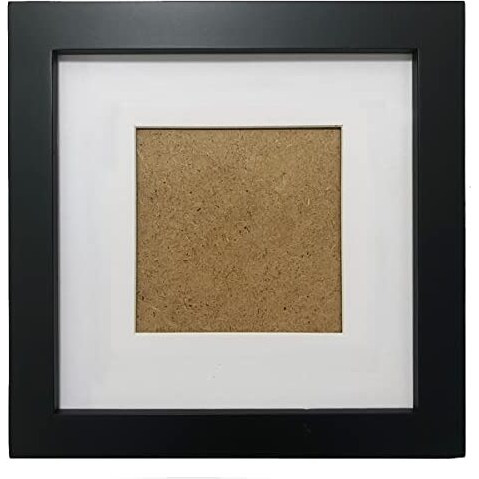 Zxt-Parts 7X7 Picture Frames With 4X4 Opening Mat. 7X7 Black Square Photo Frame. Solid Wood  Plastic Panel  The Tabletop Or The Wall.