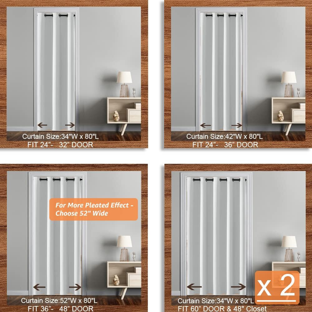 Closet Curtains For Bedroom Closet Door Privacy Curtain For Door Off White 80 Inch Length