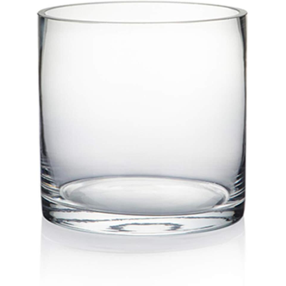 Wgv Cylinder Glass Vase  Diameter 5""  Height 5""  Clear Glass Floral Planter Container  Floating Candle Holder For Wedding Party Event Home Office Decor  1 Piece