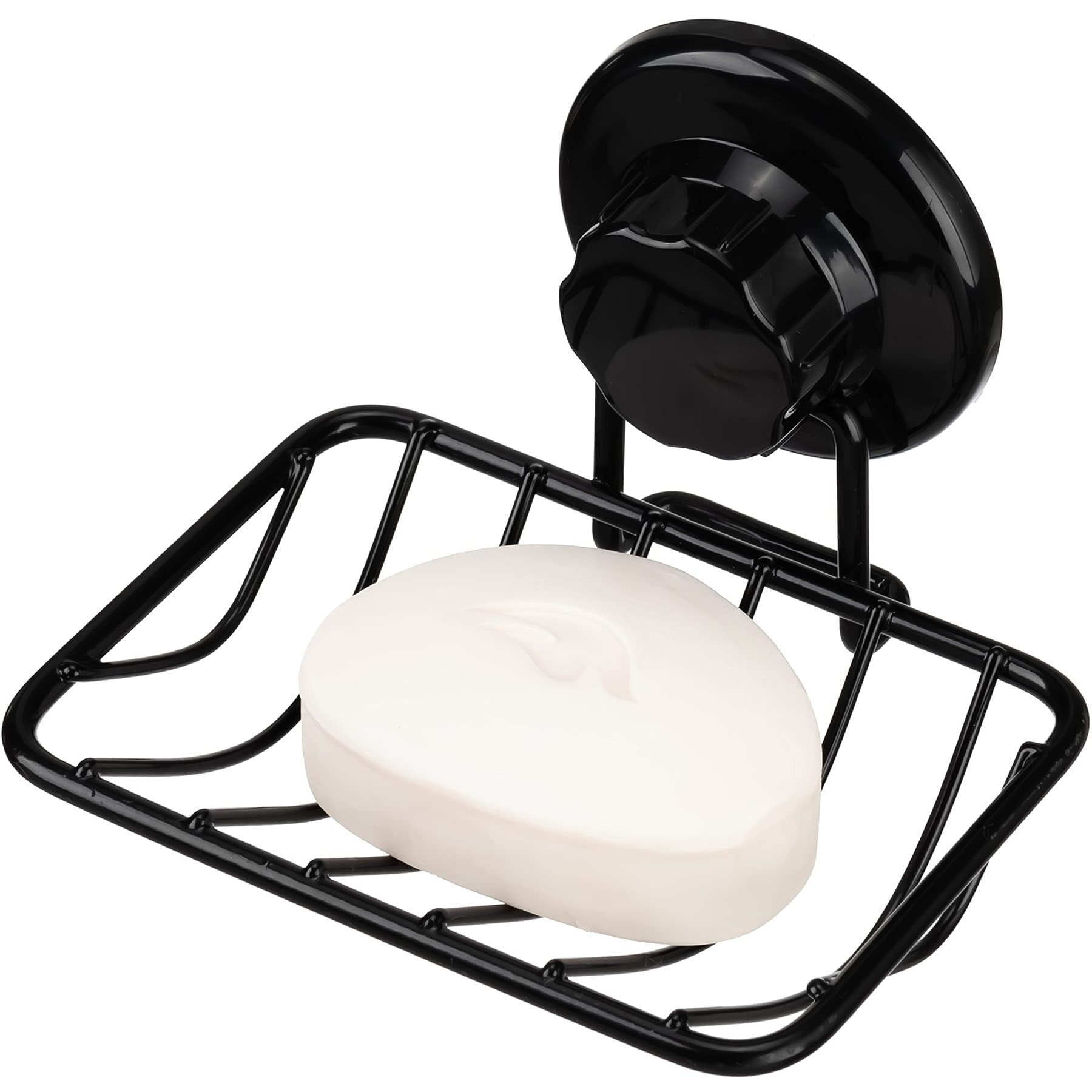 Ipegtop Super Powerful Vacuum Suction Cup Shower Soap Dish - Strong Rustproof Stainless Steel Soap Saver Sponge Holder For Bathroom & Kitchen Sink  Black