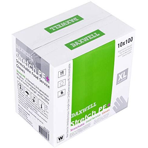 Daxwell Food Safe Stretch Poly Gloves (Xl  1 000 Count) Non-Latex  Disposable  Food Handling Use  Powder Free  F10000226 White