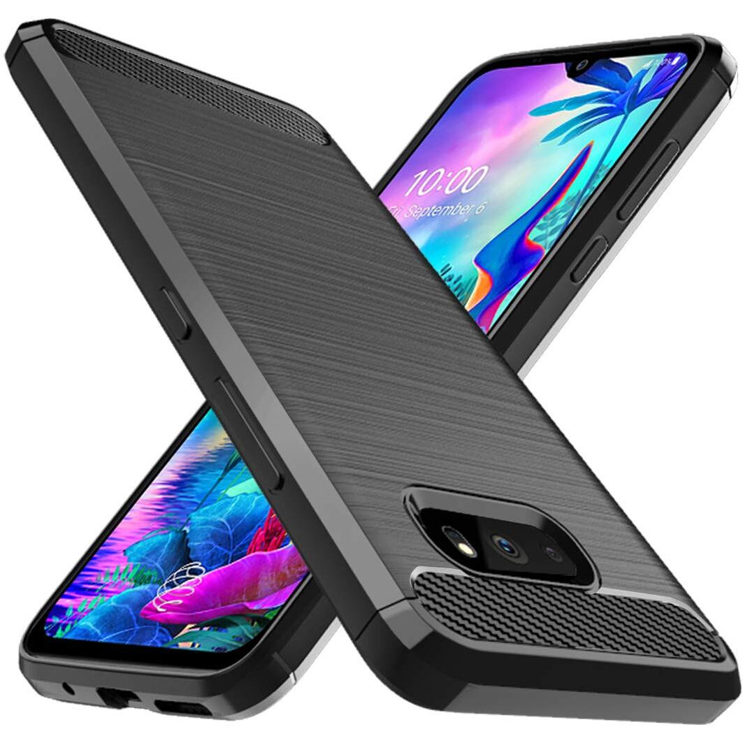 Osophter For Lg G8X Thinq Case Lg V50S Thinq Case Shock-Absorption Flexible Tpu Rubber Full-Body Protective Phone Cover For Lg G8X Thinq/V50S Thinq(Black)