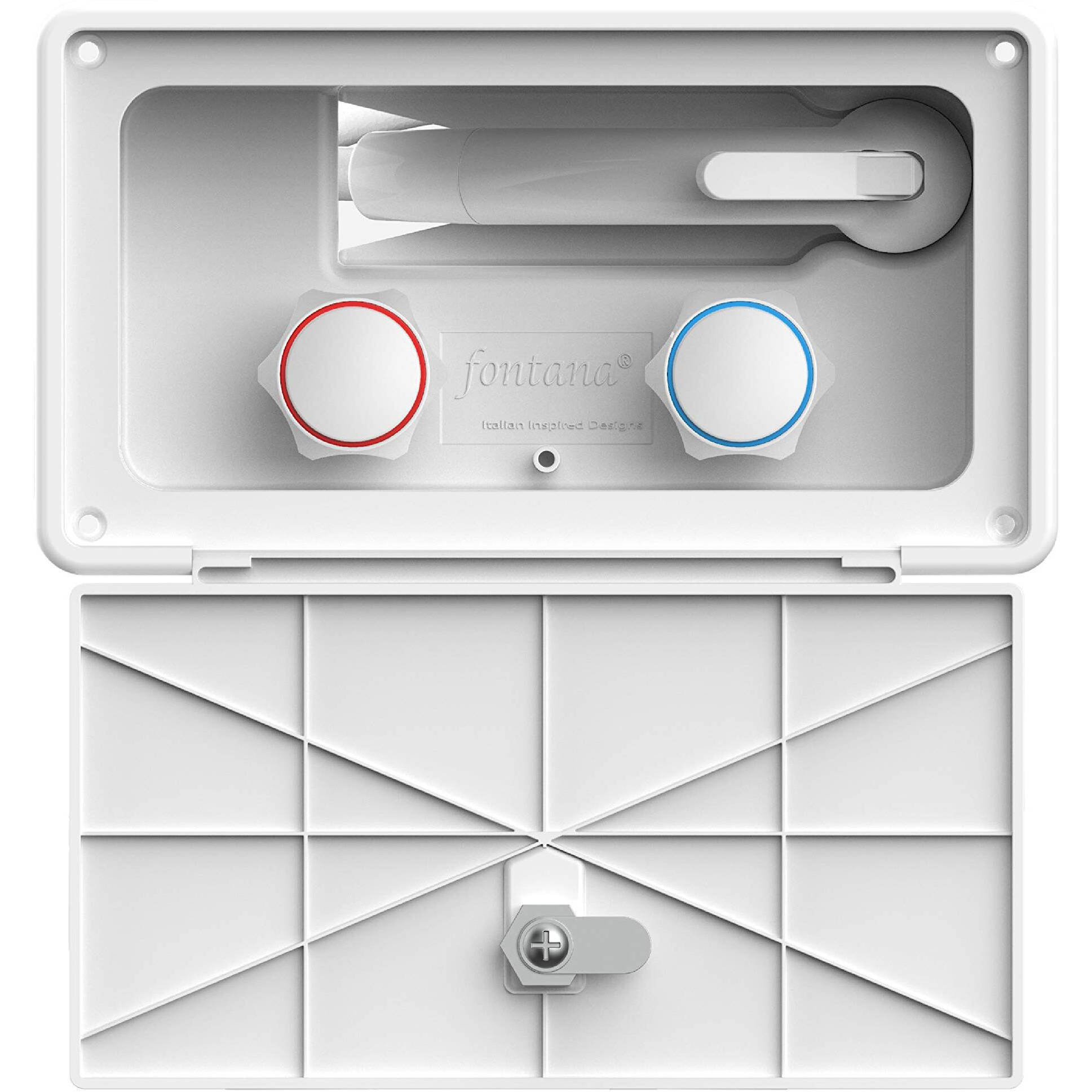 Itc Fontana Rv Or Boat Exterior Shower Box Kit Faucet With Shower Head (Locking Door Assembly - White With 5' Hose)
