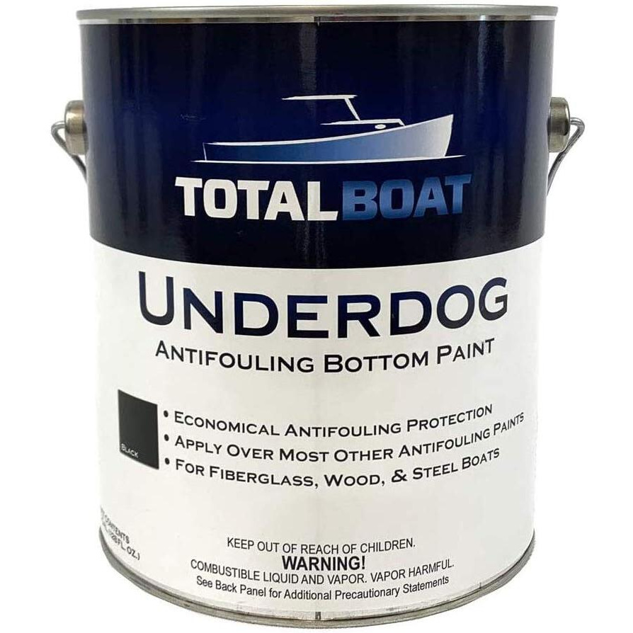 Totalboat Underdog Marine Antifouling Bottom Paint For Fiberglass  Wood And Steel Boats (Black  Gallon) 128 Fl Oz (Pack Of 1)  1.00 Gallon (Pack Of 1)