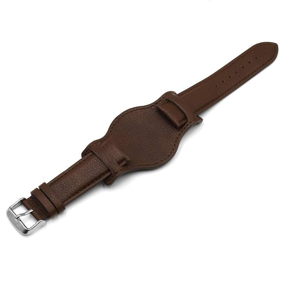 Onthelevel Leather Cuff Watch Strap 18Mm 20Mm 22Mm Vintage Genuine Leather Watch Band With Mat For Men Women (22Mm  Coffee)
