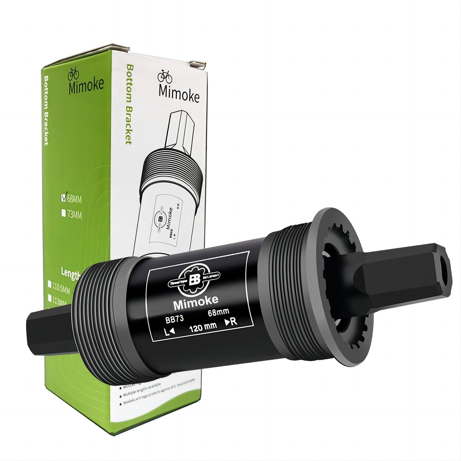 Mimoke Square Tapered Bottom Bracket Bsa Innenlager Bearing 68Mm X 113Mm 116Mm 118Mm 122.5Mm 124Mm 126Mm (126)